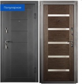 Дверь Стайл-2066/980/L (левая) Черный муар металл/мдф Венге