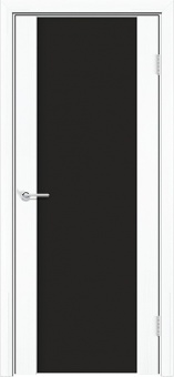 Дверь Веста 3 ДО - 80 Белый (триплекс-черный лакобель)